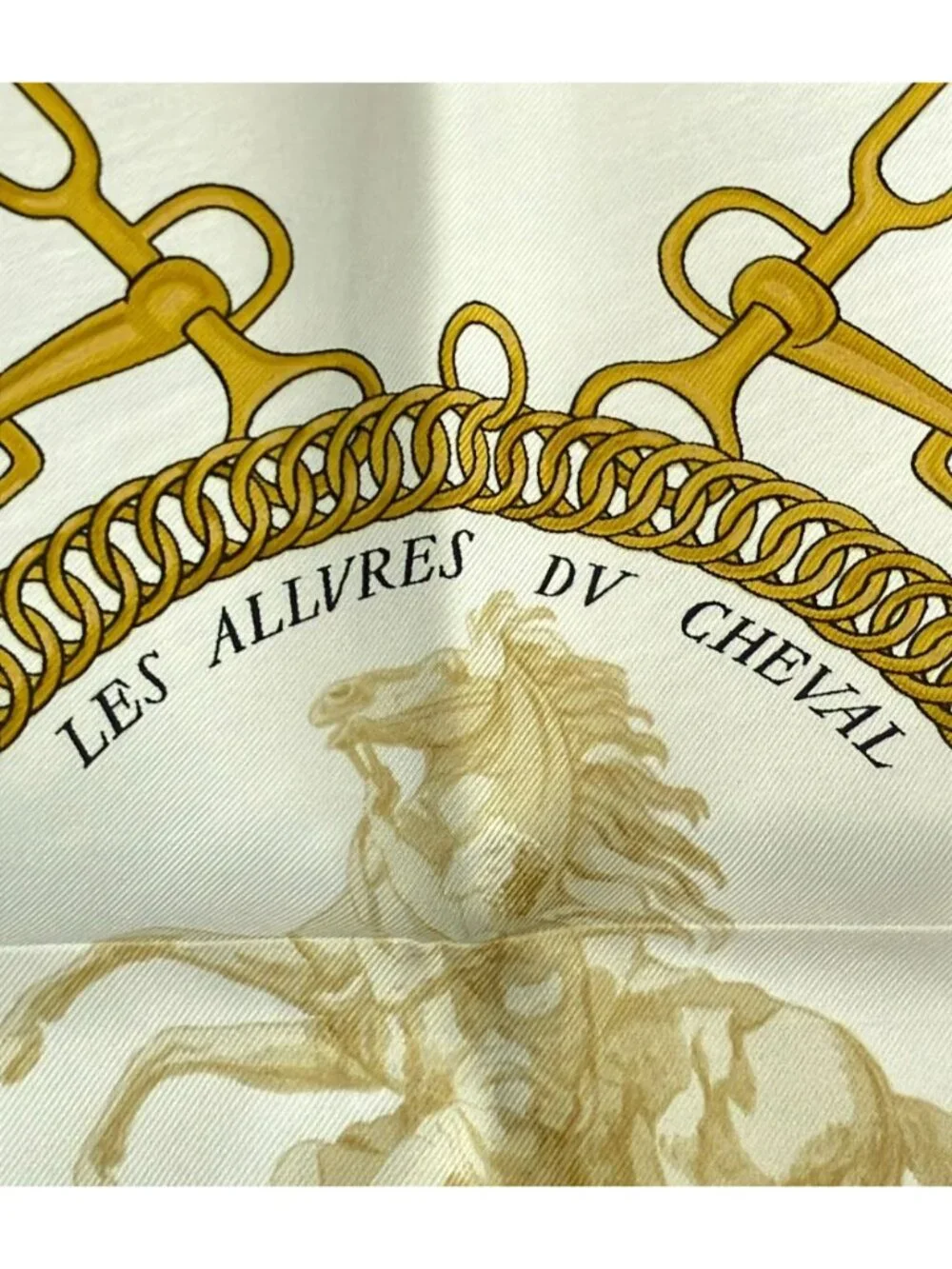 Hermes Scarf Carre 90 Silk 100% les Allure Deux Cheval